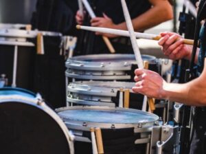 A drumline closeup