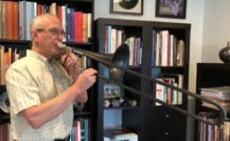 Doug Yeo, plays carbon fiber trombones