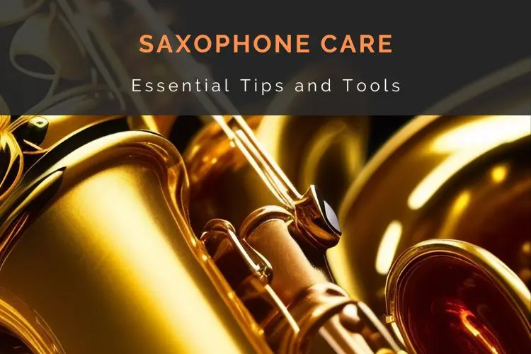 a detailed look of a saxophone after being taken care and maintained