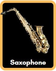 Saxophone inside a frame