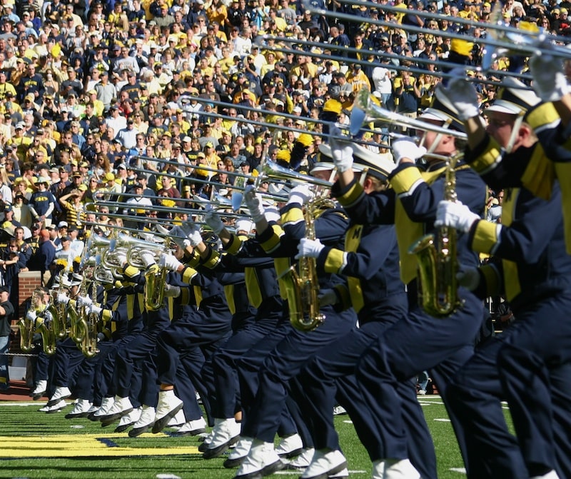 The Michigan Marching Band - Trombones Performing