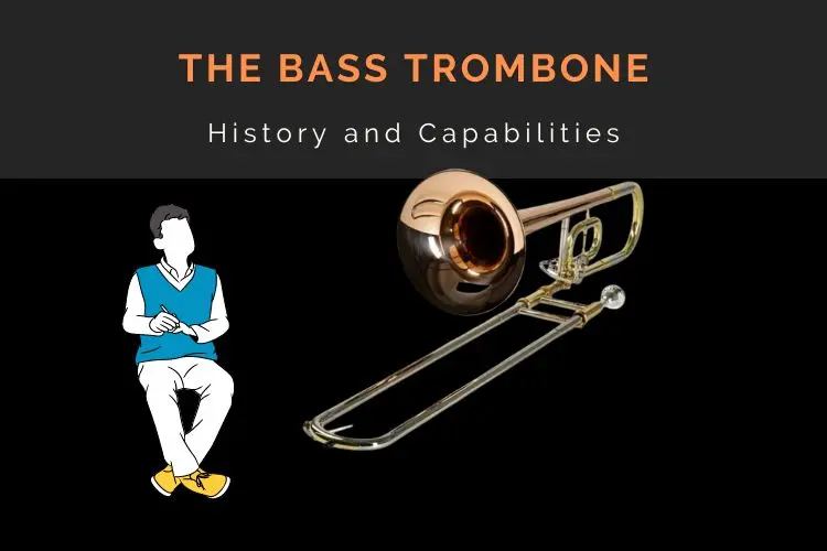 a student looking into a bass trombone