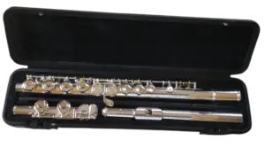 The Yamaha Student Flute model - YFL 221 in a flute case