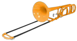 Yellow Plastic Trombone with F-attachment